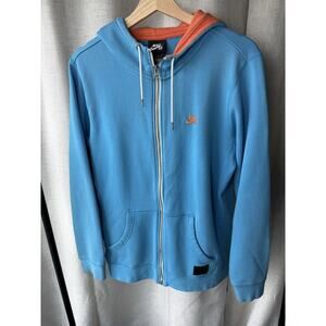 Y2K Nike SB Full Zip Hoodie | Blue & Orange Skateboarding Sweatshirt |Size Small